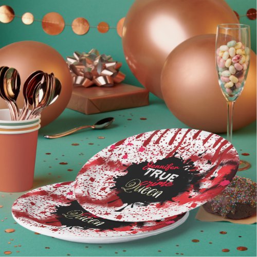 True Crime Queen Personalized  Paper Plates