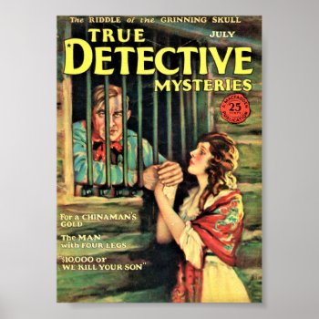 True Detective Mysteries July 1927 Poster by Conceptitude at Zazzle