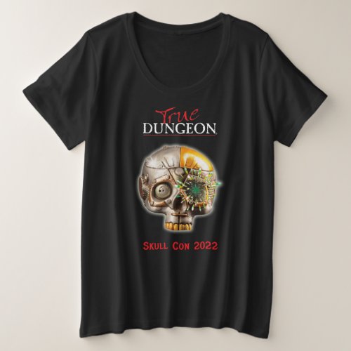 True Dungeon _ Skull Con _ ladies black scoop Plus Size T_Shirt