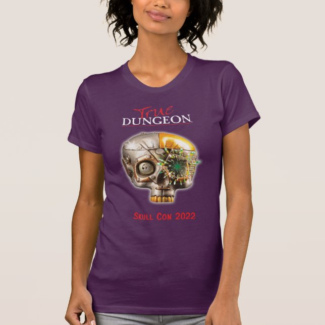 True Dungeon Skull Con - ladies purple T-Shirt (Front)