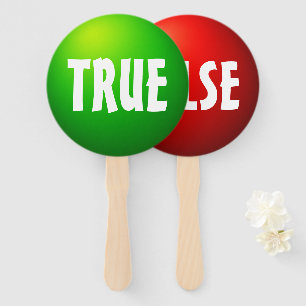 True False Quiz Game Paddle Sign Hand Fan