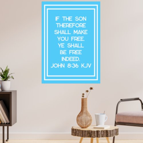 True Freedom in Christ Bible Verse Typography Poster