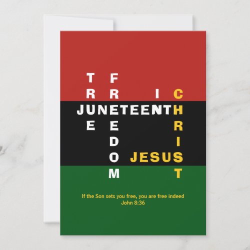 TRUE FREEDOM IN CHRIST Christian Juneteenth Card