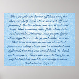 Ecclesiastes Posters Photo Prints Zazzle True Friend Verse Ecclesiastes 4 9 12 Poster