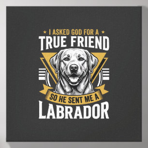 True Friend Labrador Dog Canvas Photo Tile