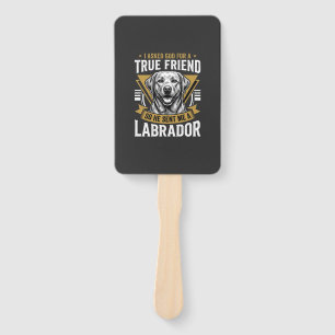 True Friend Labrador Dog Hand Fan