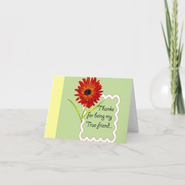 true friend letterpress thank you card (Front)