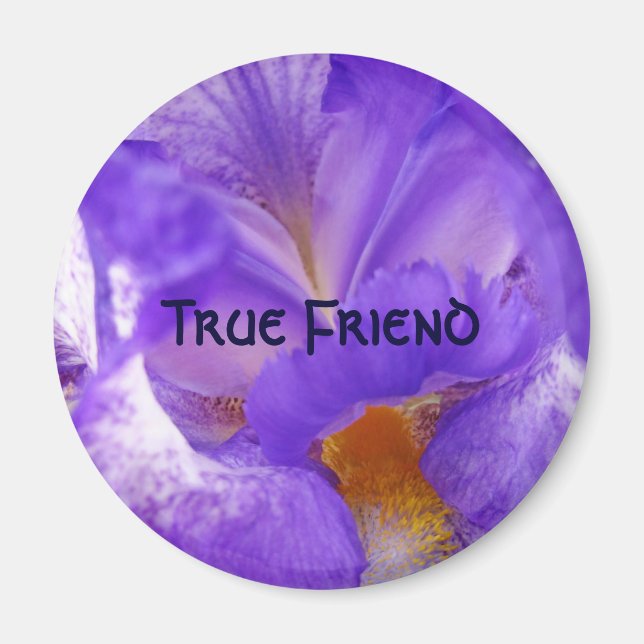 True Friend magnet Purple Iris Flower magnet gifts (Front)