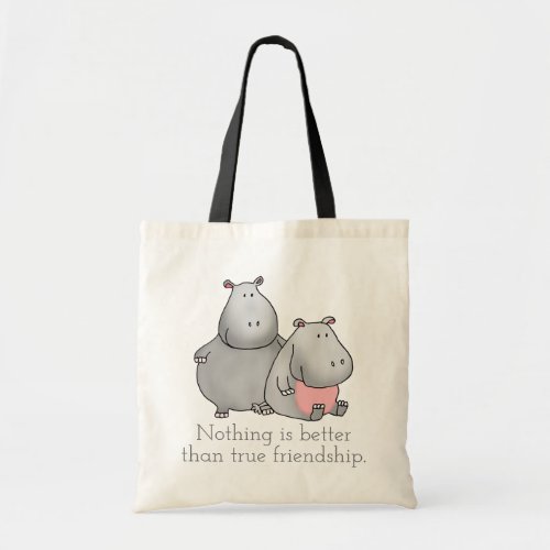 True Friendship Hippo Tote Bag