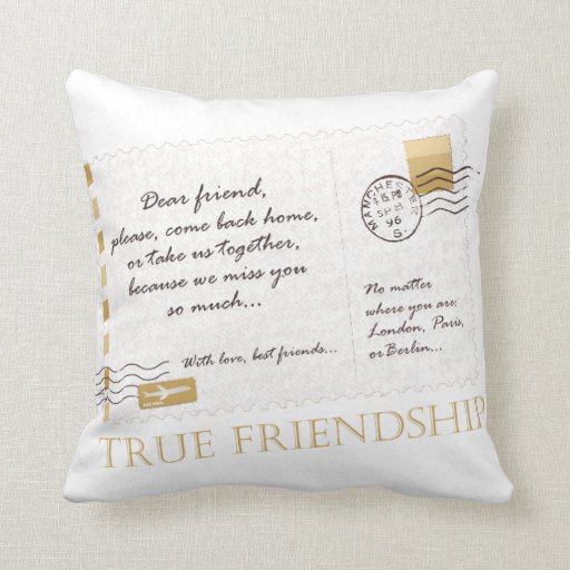 True Friendship Pillow | Zazzle