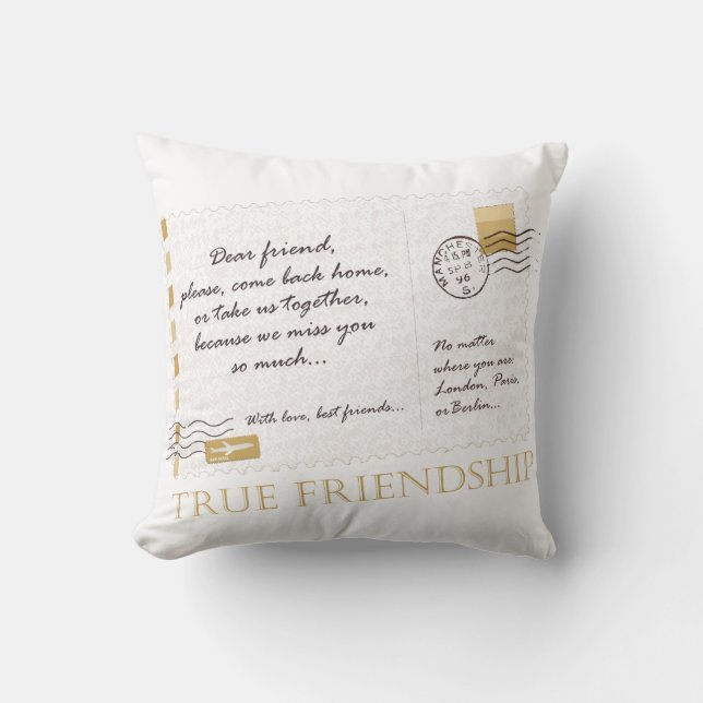 True Friendship Throw Pillow (Front)
