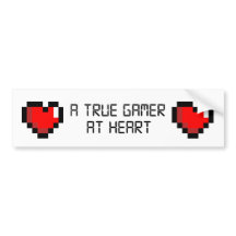 True Gamer at Heart Bumper Sticker