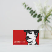 True Gentleman with Moustache and Bowler Hipster Business Card (Standing Front)