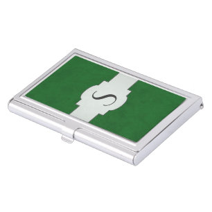 True Green Velvet Personalized Home Casino Business Card Case