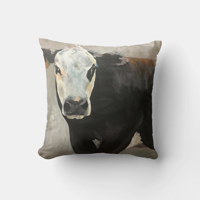 True Grit Cow Western Pillow (Front)