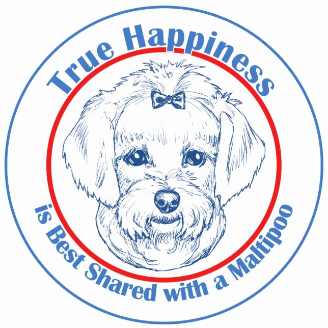True Happiness with a Maltipoo Statuette (Front)