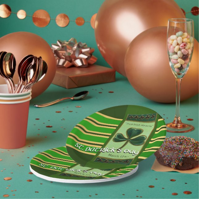 True Irish Heart St Patrick's Day PPP01 Paper Plates (Multi)