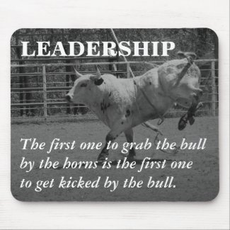 True leaders seize the bull by the horns mousepad