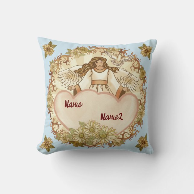 True Love Angel Throw Pillow (Front)