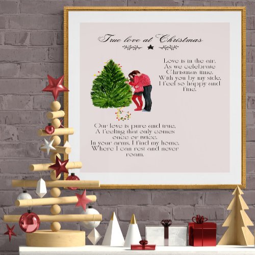 True Love At Christmas Poem Poster