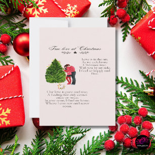 True Love at Christmas Romantic Couple Poem Note Card