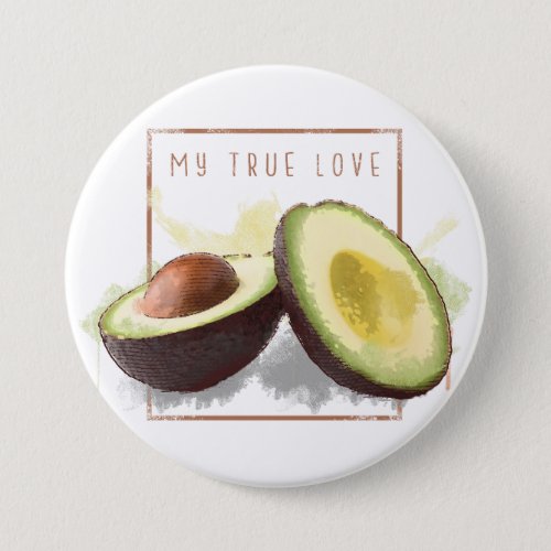 True love avocado design button