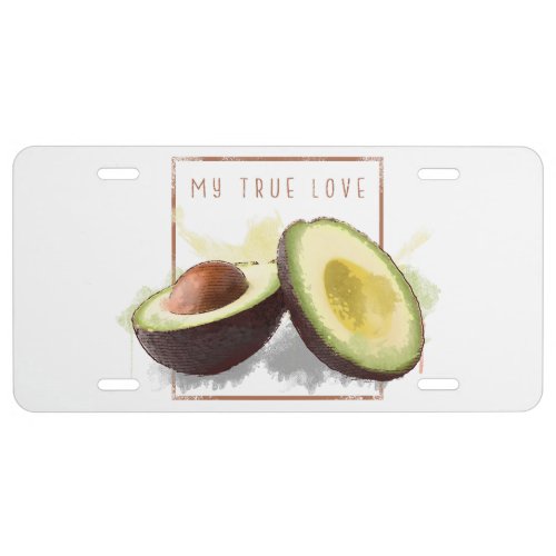 True love avocado design license plate