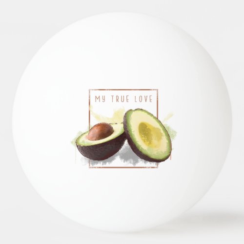 True love avocado design ping pong ball