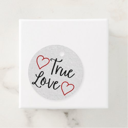 True Love Black Glitter Valentines Favor Tags