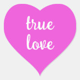 True Love Deep Red Heart Stickers