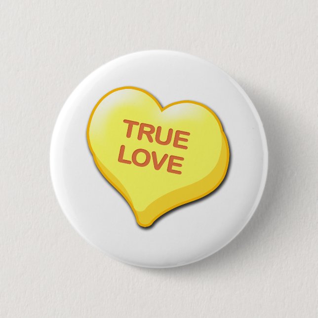 True Love Candy Heart Button (Front)