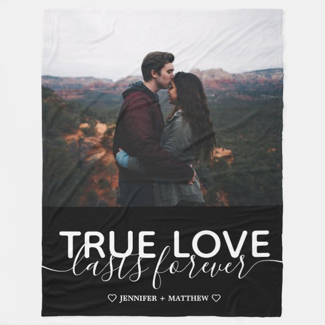 True Love Couple Photo Fleece Blanket (Front)