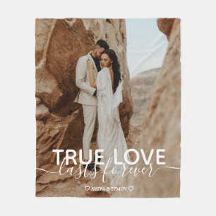 True Love Couple Photo Fleece Blanket