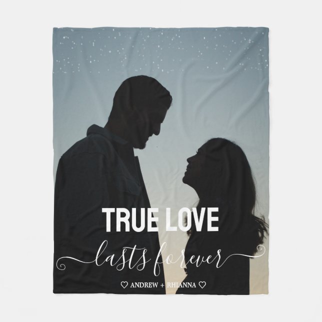 True Love Couple Photo Fleece Blanket (Front)