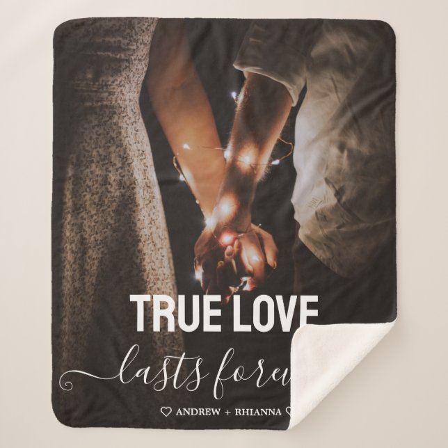 True Love Couple Photo Fleece Blanket (Front)