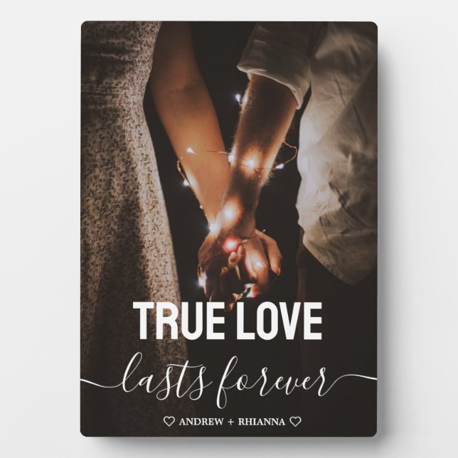 True Love Couple Photo Fleece Blanket Plaque (Front)