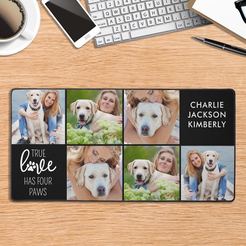 True Love Custom Pet Dog Lover 4 Photo Collage Desk Mat