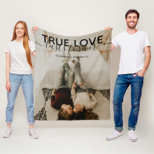 True Love Cute Couple Photo Fleece Blanket