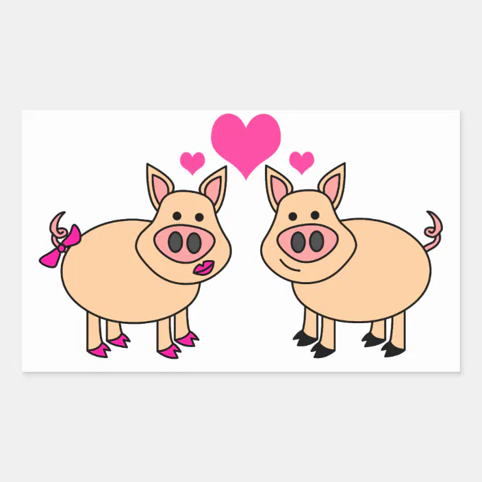 Pig Greeting Cards and Magnets Cute Pig Art Hogs and Kisses Art Print Farm Animal Art Print Pink Pig Print Pig Lover Gift Ideas