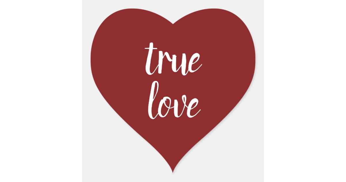 True Love Deep Red Heart Stickers