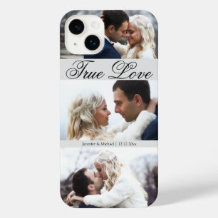 true love, elegant 3 photos anniversary romantic iPhone 14 plus case