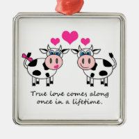 True Love Happy Cows Ornament