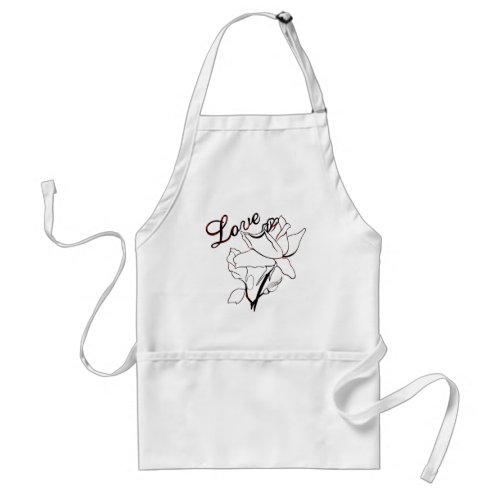 True Love Heart Roses Valentines Day Sweetest Adult Apron