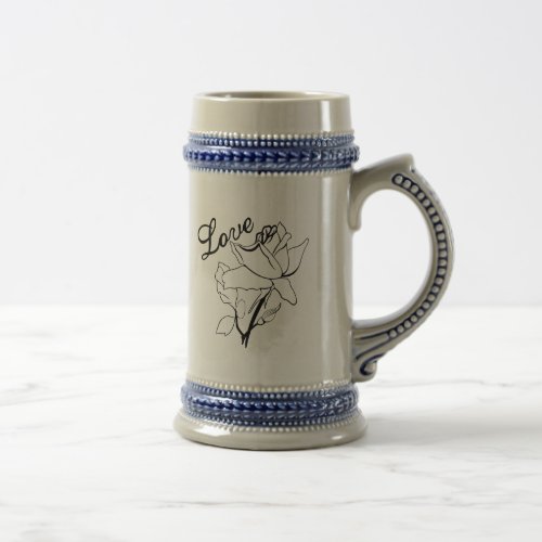 True Love Heart Roses Valentines Day Sweetest Beer Stein