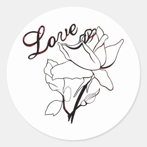 True Love Heart Roses Valentines Day Sweetest Classic Round Sticker