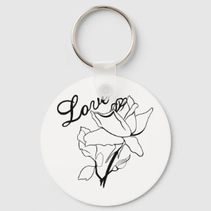 True Love Heart Roses Valentine's Day Sweetest Keychain