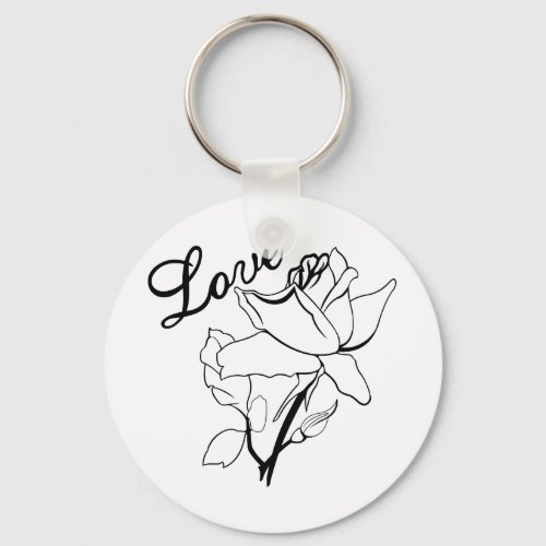True Love Heart Roses Valentines Day Sweetest Keychain