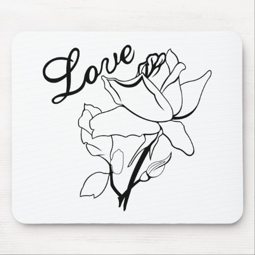 True Love Heart Roses Valentines Day Sweetest Mouse Pad