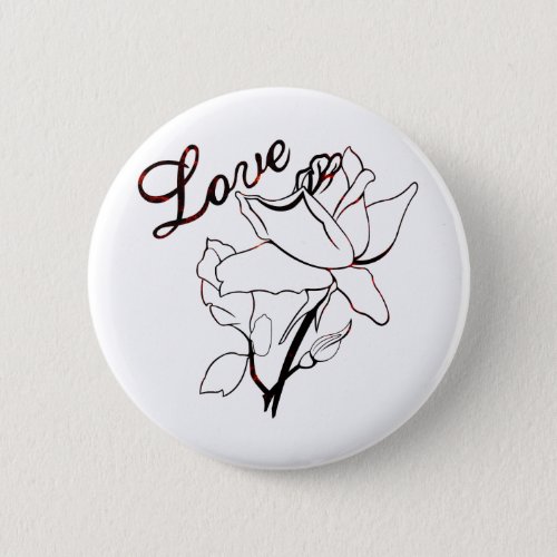 True Love Heart Roses Valentines Day Sweetest Pinback Button