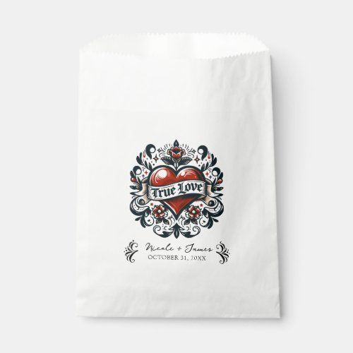True Love Heart Tattoo Sticker Wedding  Favor Bag